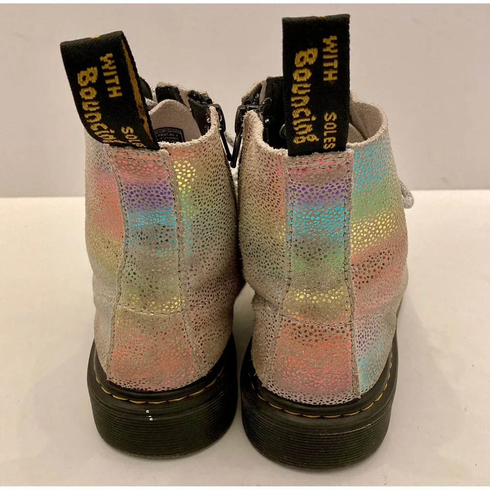 Doc Martens Airwalk Leather Multicolor Combat‎ Boots Lug Pascal J 1460 Kids Sz 2